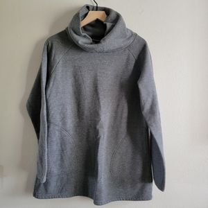 Dip cowl tunic sweater, L, Grey
